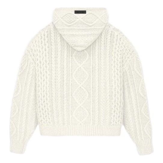 Sveter Fear of God Essentials Cable Knit Hoodie Biela | 192BT234391F, 0