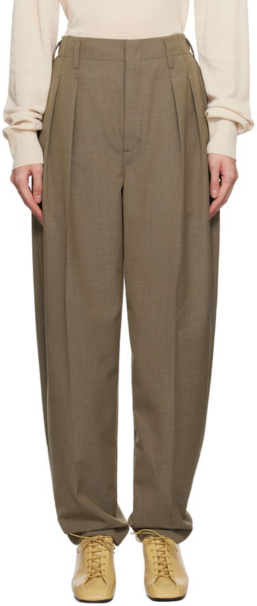 Nohavice LEMAIRE Pleated Tapered Trousers Zelené | PA1042 LF414, 0