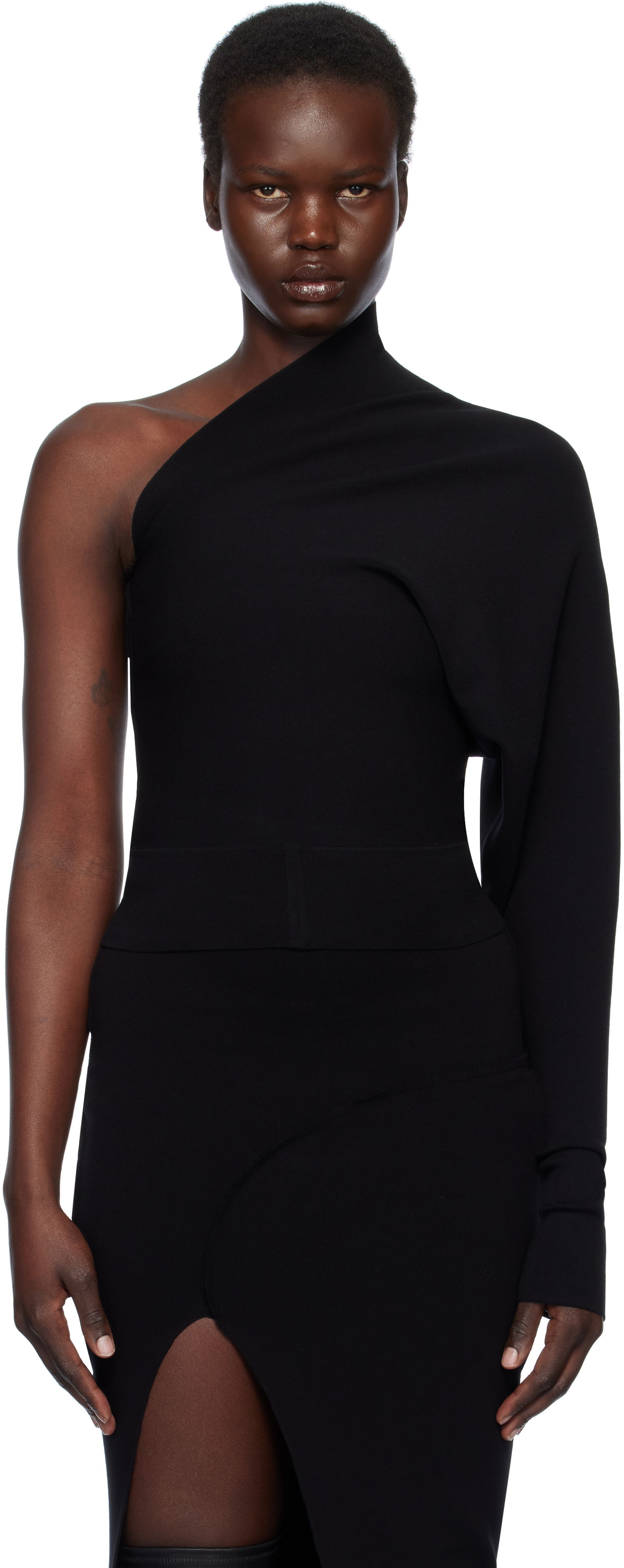 Šaty Rick Owens Rick Owens Hollywood One Shoulder Asymmetrical Top Čierna | RP01E7691 KST, 0