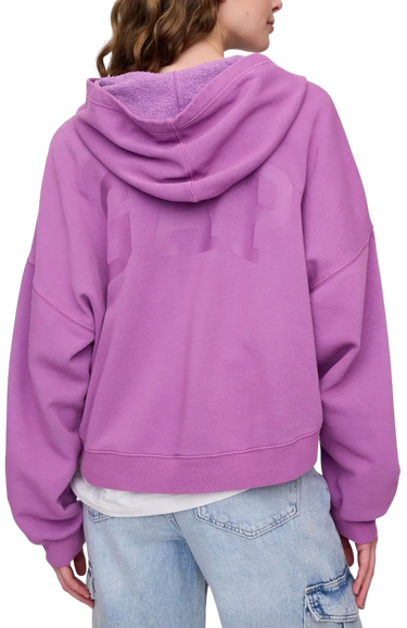 Mikina GAP Cropped Embossed Logo Hoody Fialová | 429497-08, 1
