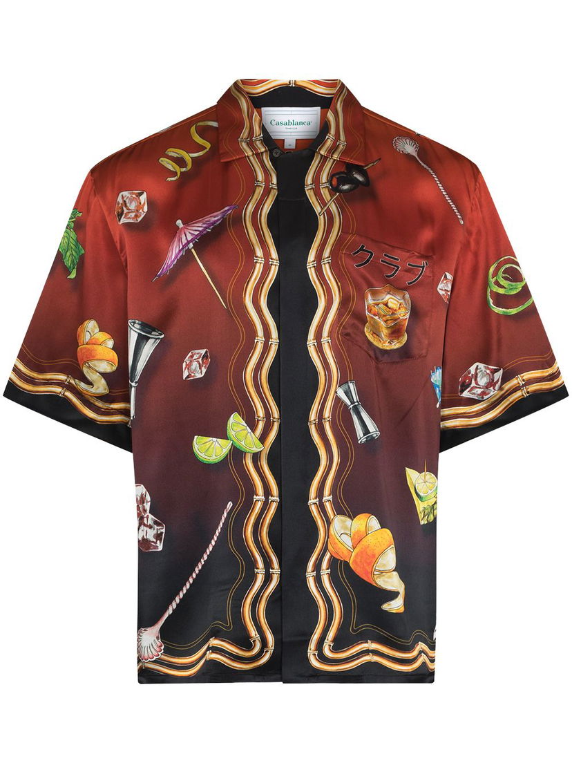 Košeľa Casablanca Club Sunset Short Sleeve Silk Shirt Rôznofarebný | MS22SH003