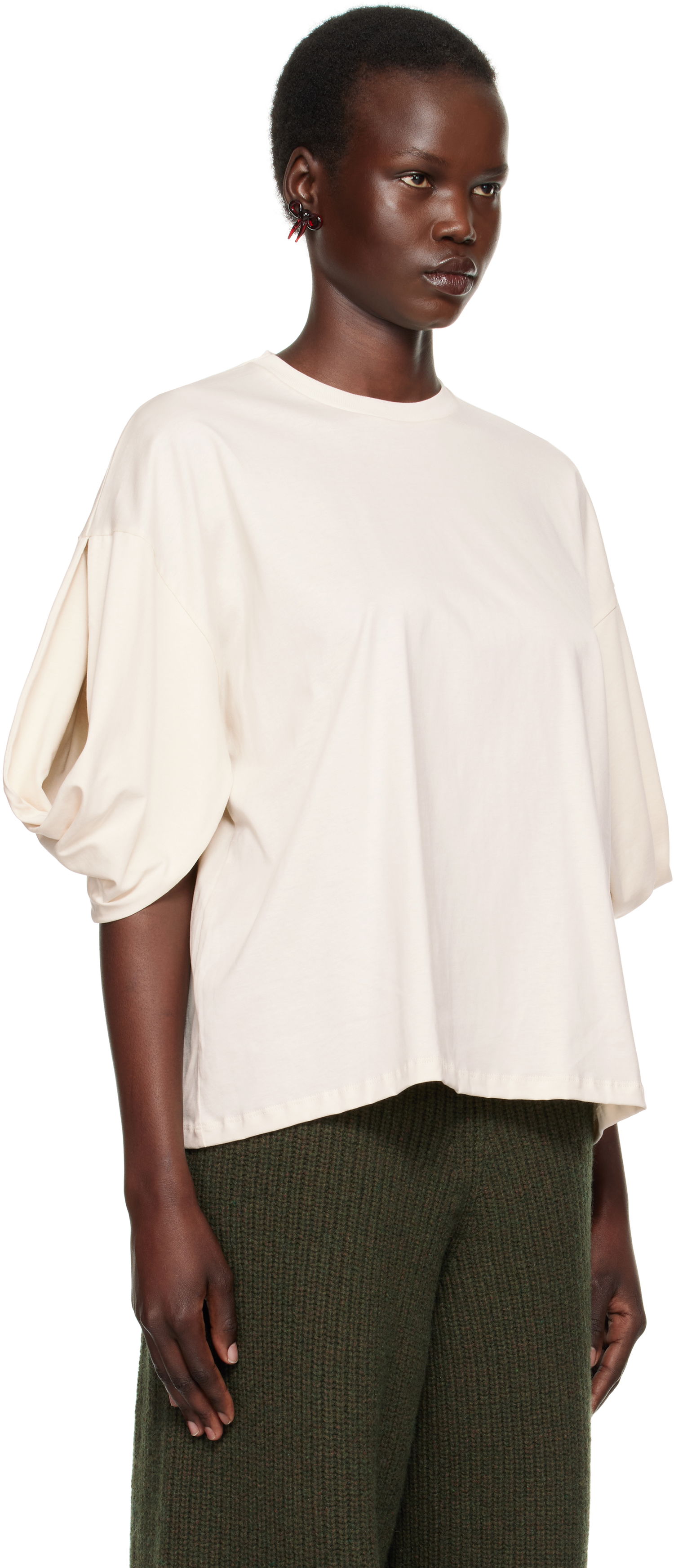 Tričko Baserange Baserange Harbour Puff Sleeve T-Shirt Béžová | TOHA-RC-SP25, 1