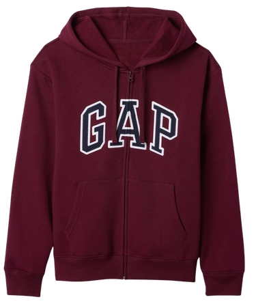 Mikina GAP Full-Zip Logo Hoodie Vínová | 678782-10, 2