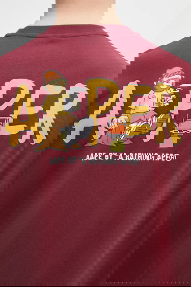 Tričko AAPE by A Bathing Ape AAPE Theme Aaper Printed T-Shirt Vínová | AAPTEM1617XXO, 3