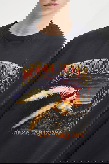 Tričko Rhude Mesa Stallion Long-Sleeved T-Shirt with Graphic Print Čierna | RHFW25TT08012, 3