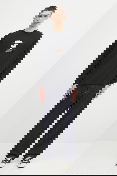 Tričko AAPE by A Bathing Ape Basic Graphic Long Sleeve T-Shirt Čierna | AAPLTM1560XXN, 4