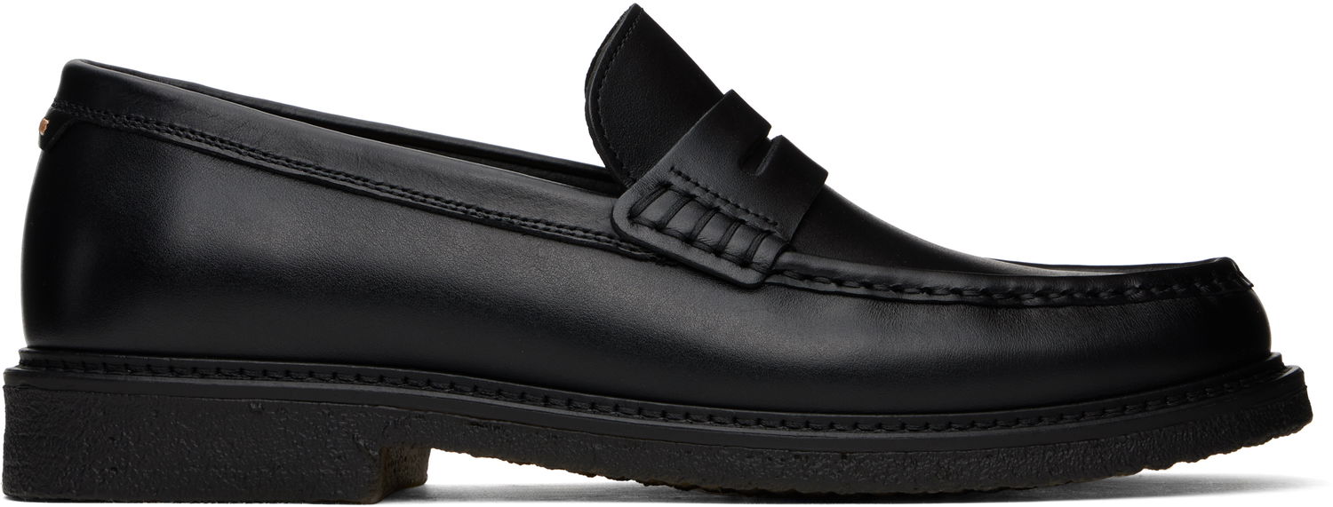 Tenisky a topánky BOSS BOSS Polished-Leather Loafers Čierna | 50536230, 0