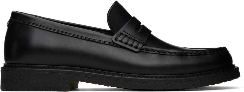 Tenisky a topánky BOSS BOSS Polished-Leather Loafers Čierna | 50536230
