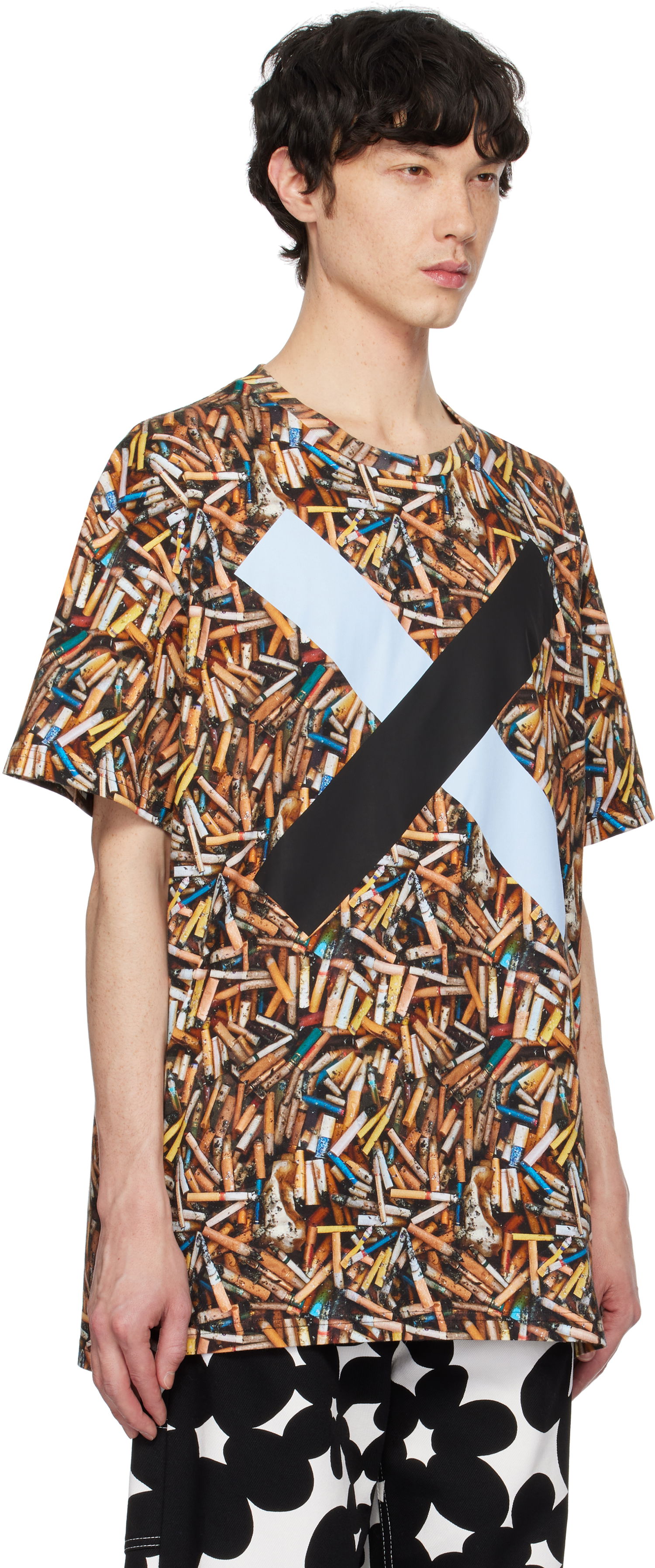 Tričko Vivienne Westwood Vivienne Westwood Oversized Cigarette Butt Print T-Shirt Hnedá | 3G010018-J006E-AAA-, 1