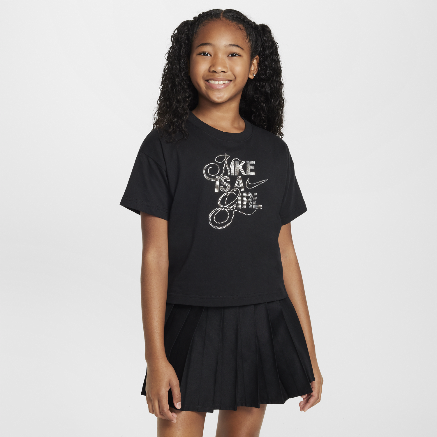 Crop Top Nike Nike Sportswear Girl's T-Shirt Čierna | HF5986-010, 0