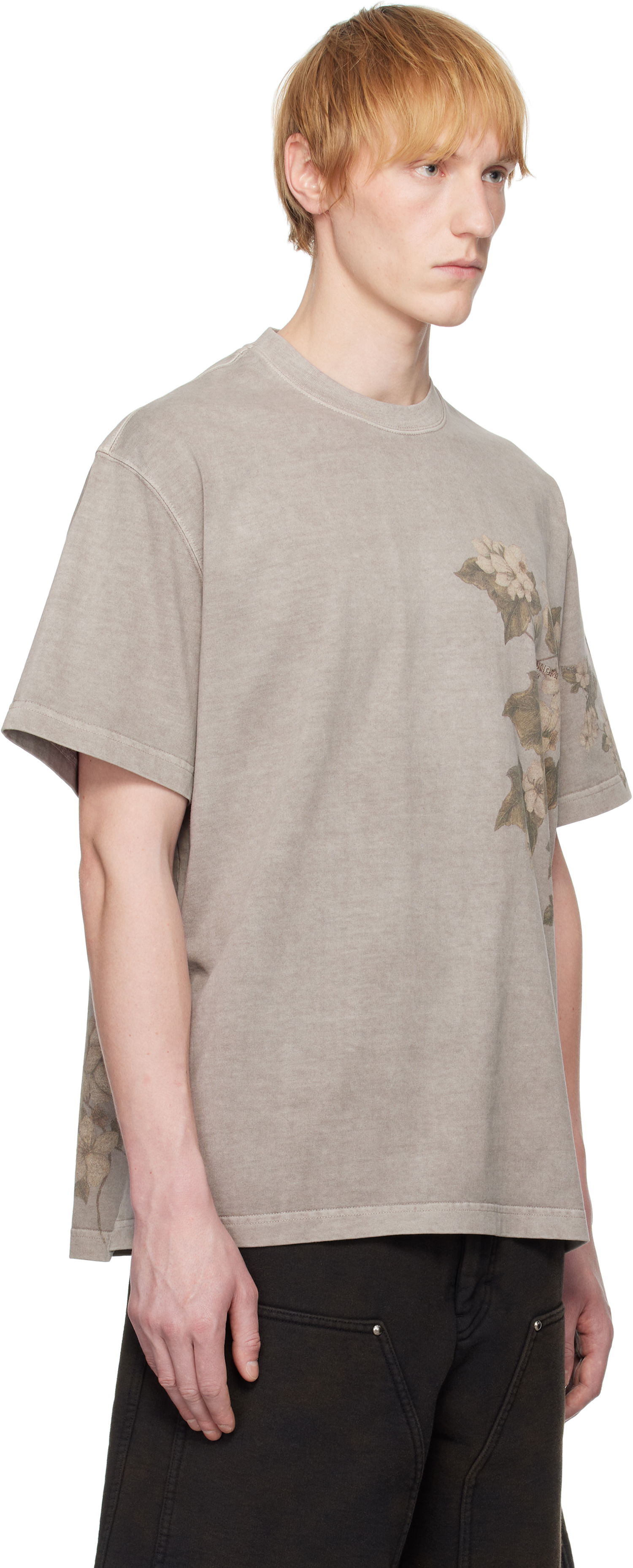 Tričko WOOYOUNGMI WOOYOUNGMI Faded Floral T-Shirt Šedá | W251TS03, 1