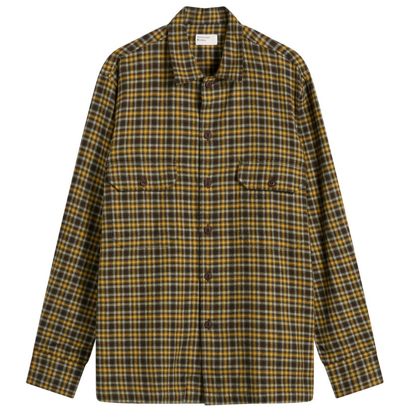 Košeľa Universal Works Universal Works Bang Check Utility Overshirt, Size Small Hnedá | 33573-BRN