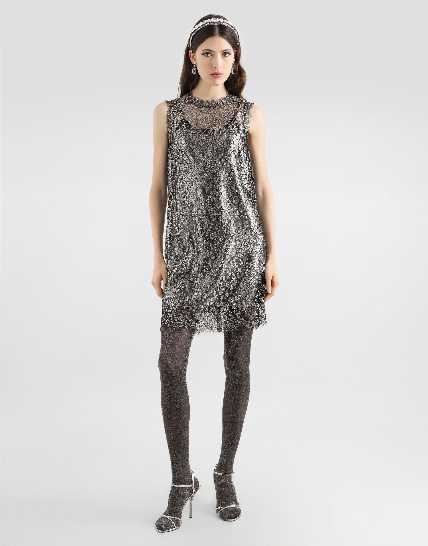 Šaty Dolce & Gabbana Lamé Lace Dress Čierna | F6ATYTILMCFS0998, 1