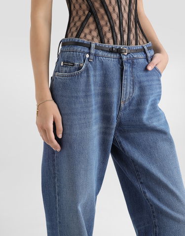 Džínsy Dolce & Gabbana Dolce & Gabbana Loose Fit Jeans with Pressed Pleat Modrá | FTC8CDG8LZ6S9001, 3