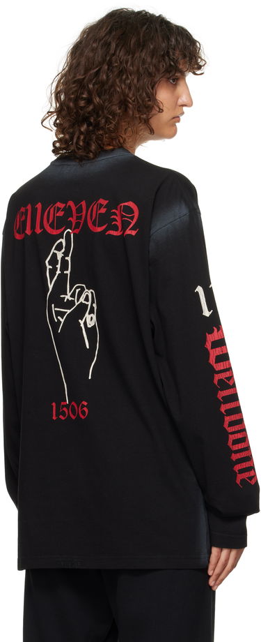 Tričko We11done 11 Graphic Long Sleeve T-Shirt Čierna | WD-TT3-24-762-U-BK, 2