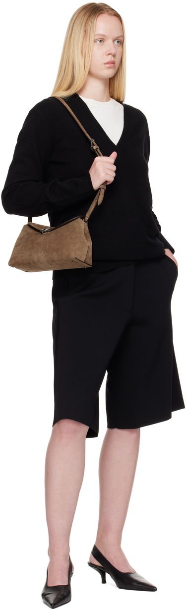 Kabelka TOTEME Totême T-Lock Suede Clutch Hnedá | 241-WAL944-LE0004, 3