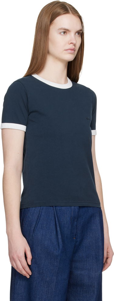 Tričko A.P.C. Crop Short-Sleeve Contrast T-shirt Navy | COHBQ-F26550, 1