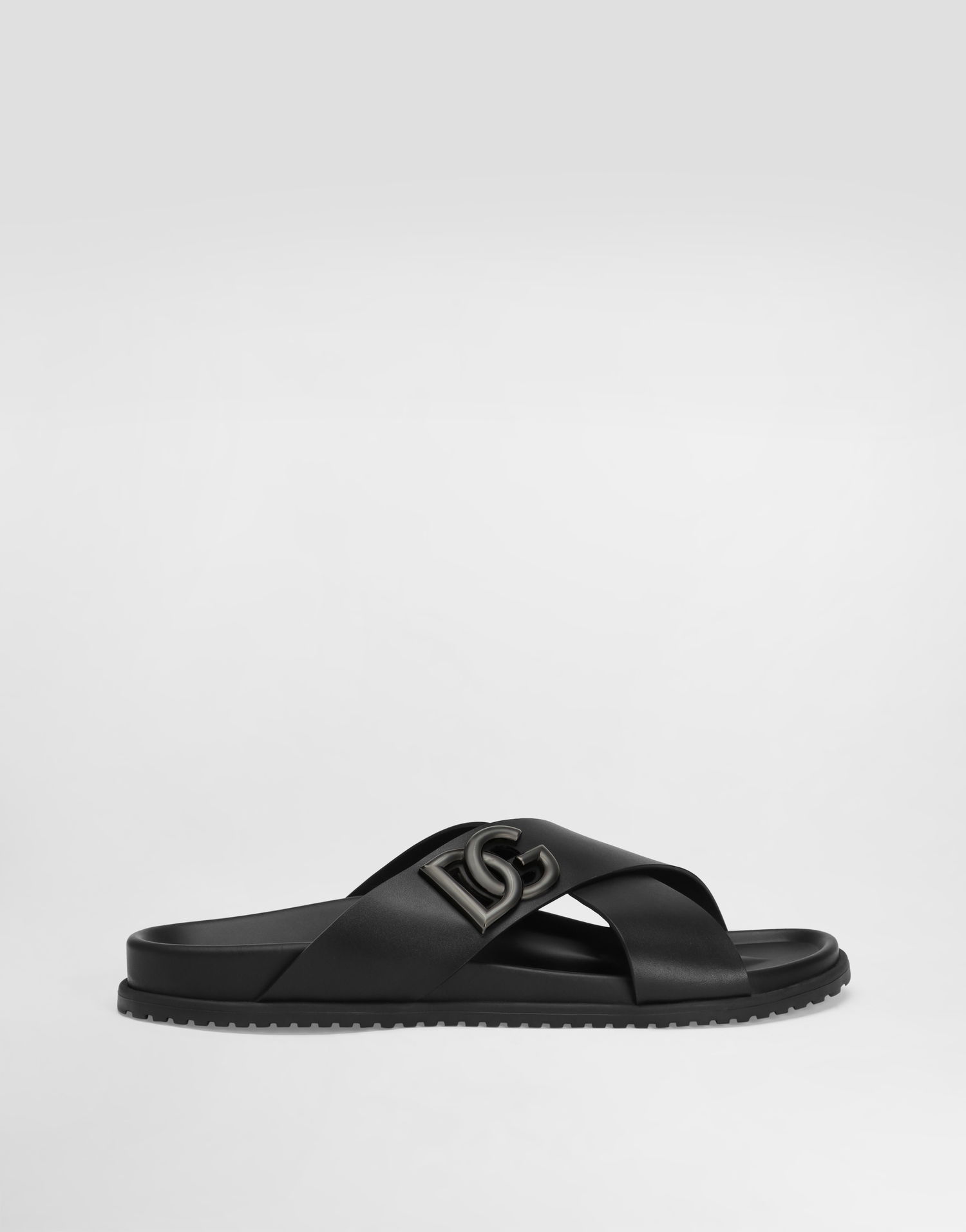 Doplnky Dolce & Gabbana Dolce & Gabbana Calfskin Slides with DG Logo Čierna | A80525A9Q6780999, 0