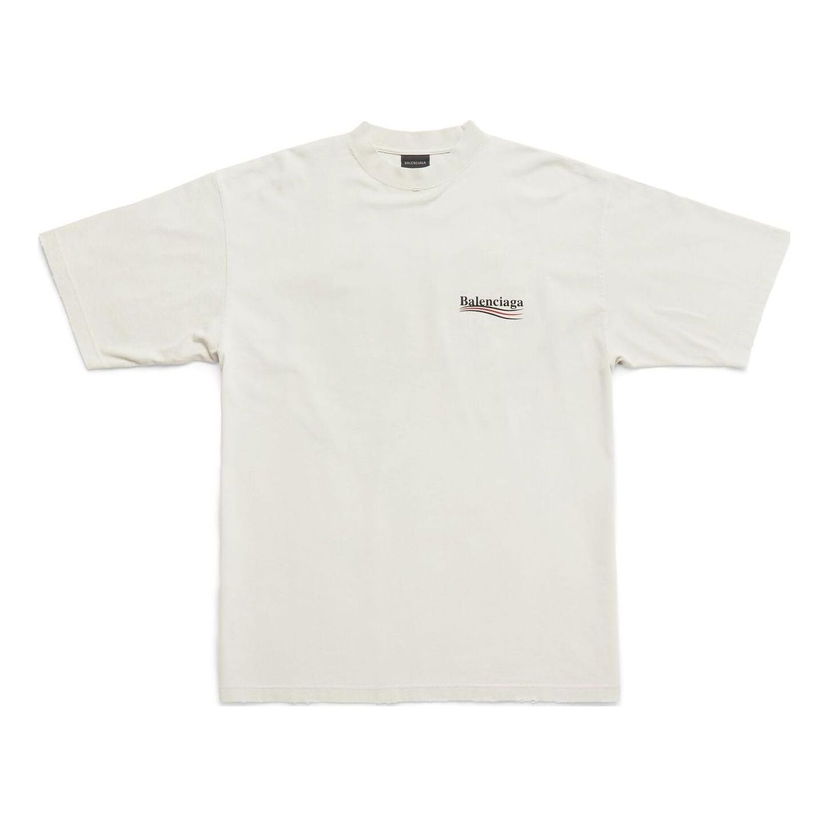 Tričko Balenciaga Political Campaign Large Fit T-Shirt Biela | 641675TNVG59170