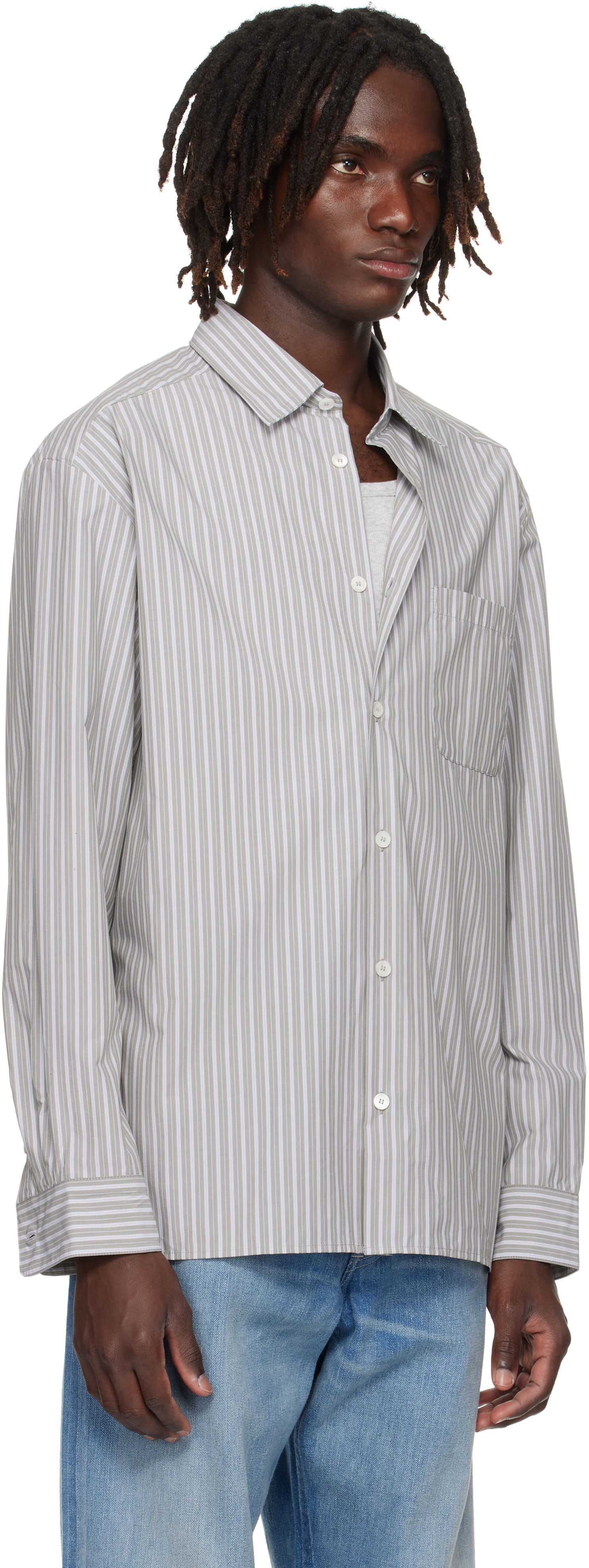 Košeľa A.P.C. A.P.C. Malo Striped Shirt Šedá | COHJJ-H12532, 1
