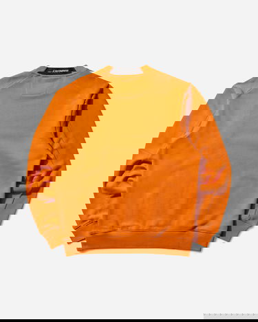 Mikina C.P. Company Diagonal Raised Fleece Crewneck Sweatshirt Oranžová | 19CMSS713A-005086W 434, 2