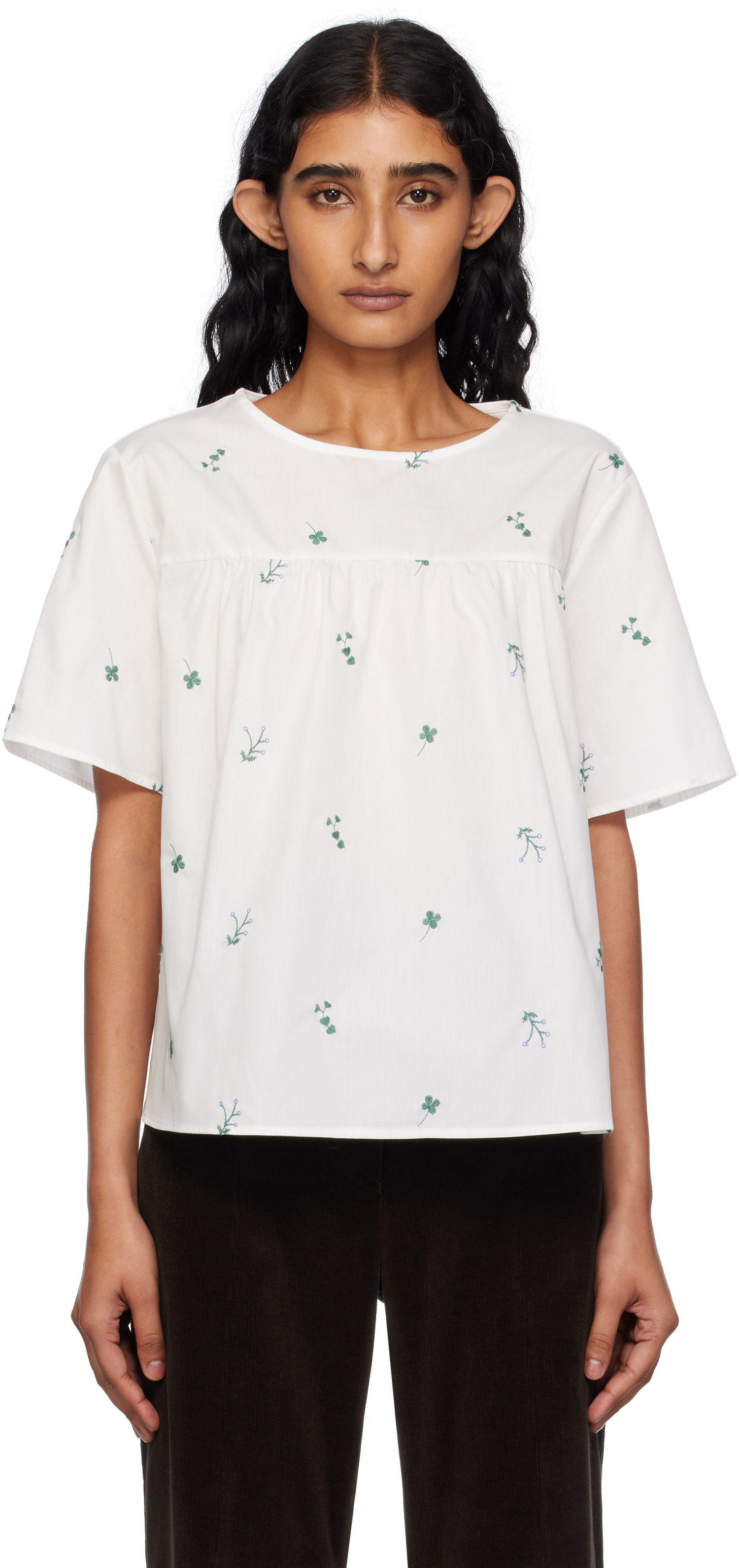 Tričko Max Mara Weekend Max Mara Edita Floral Embroidered Top Biela | 2515941072600, 0