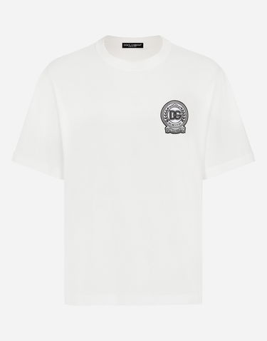 Tričko Dolce & Gabbana Embroidered Logo Cotton T-Shirt Biela | G8PN9ZG7NYEW0111, 0