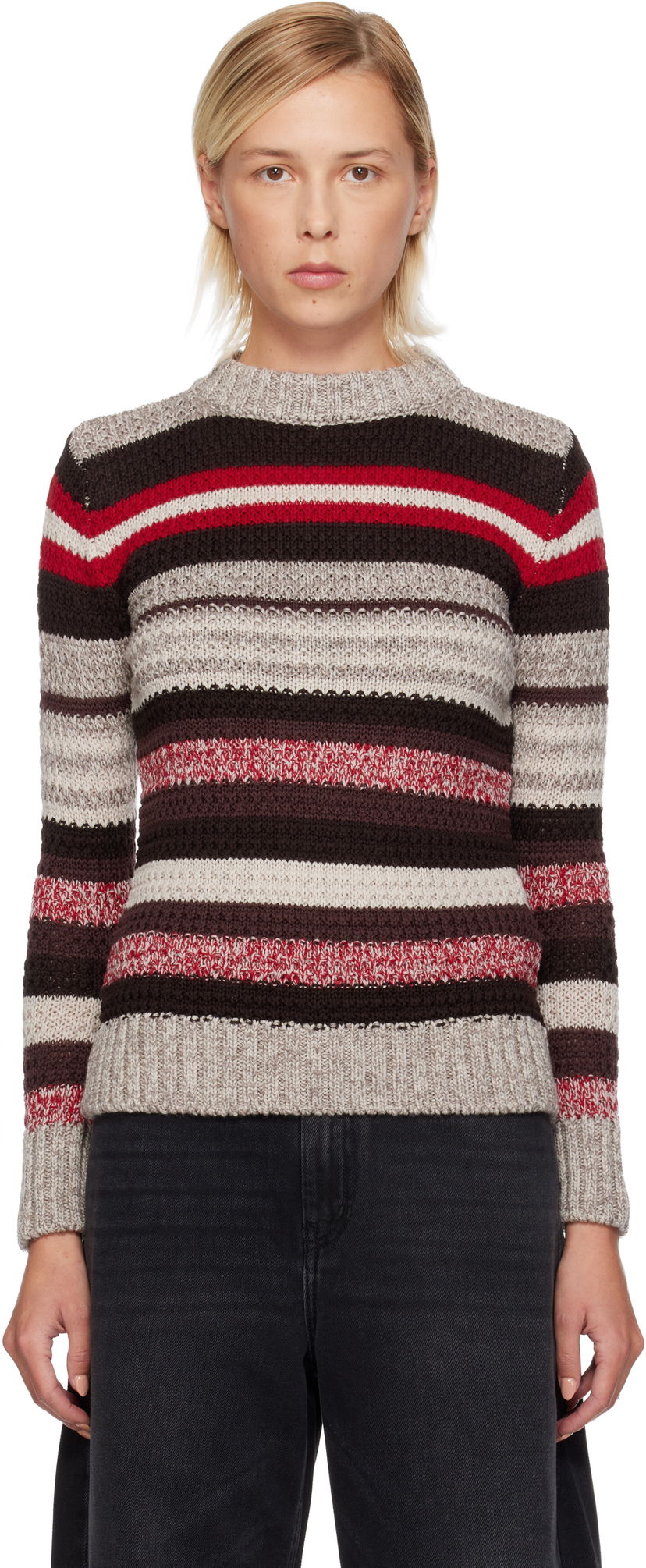 Sveter Max Mara Ilde Striped Knit Crewneck Sweater Rôznofarebný | 2525366232600