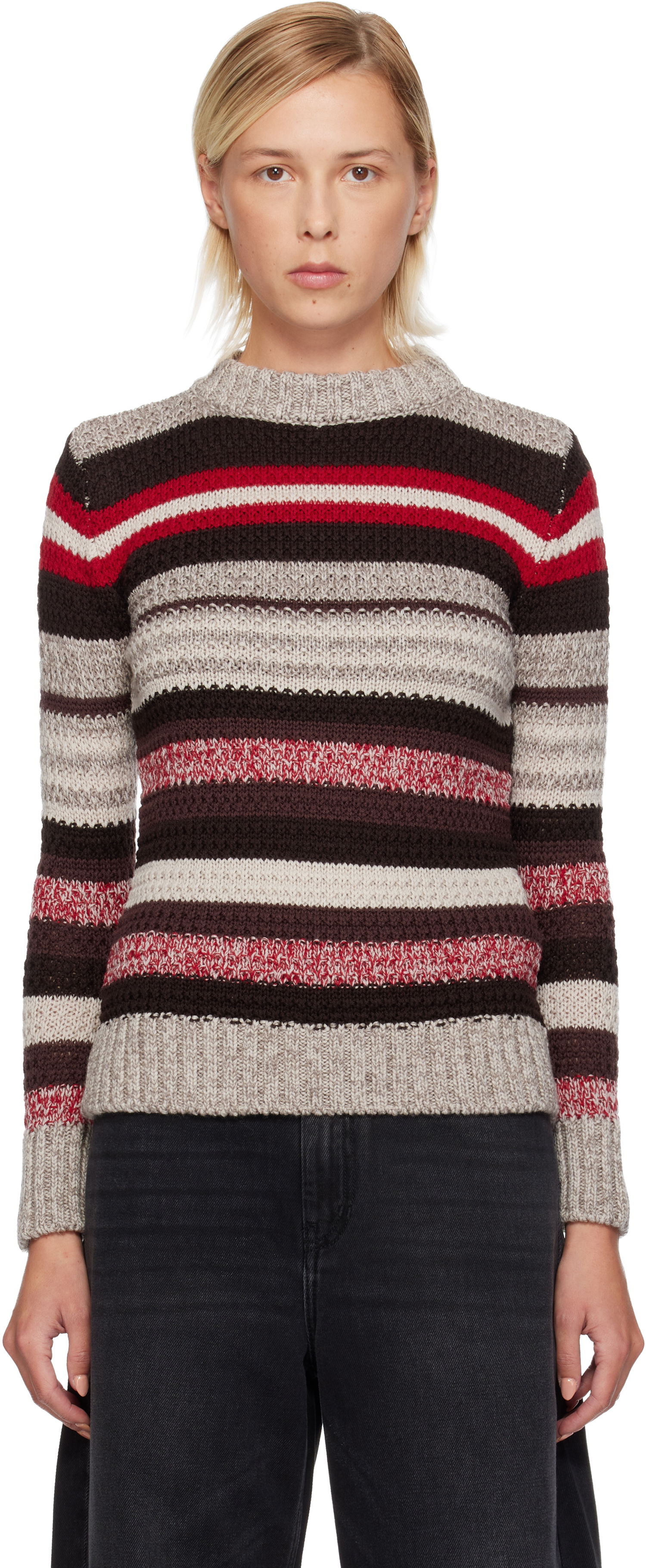 Sveter Max Mara Ilde Striped Knit Crewneck Sweater Rôznofarebný | 2525366232600, 0