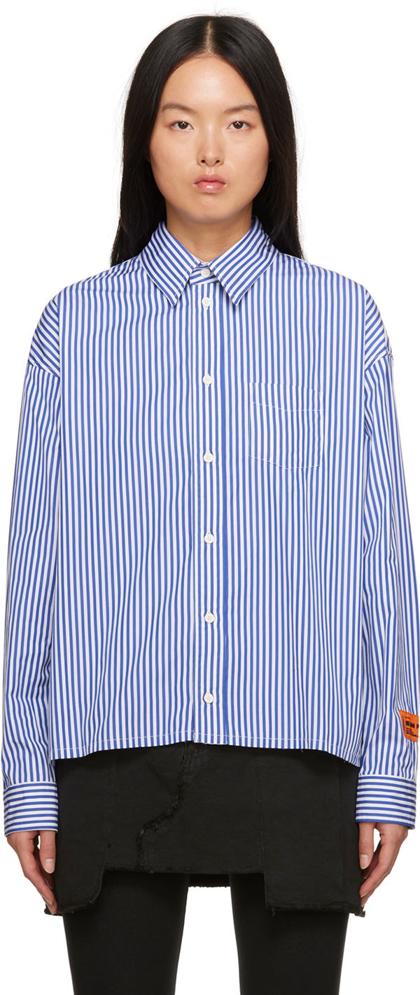 Košeľa HERON PRESTON Striped Shirt Modrá | HWGE005F23FAB0014632, 0
