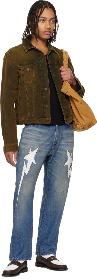 Džínsy BAPE Colorful Studded Lightning Bolt 13oz Denim Jeans Modrá | 001DPL801002M, 3