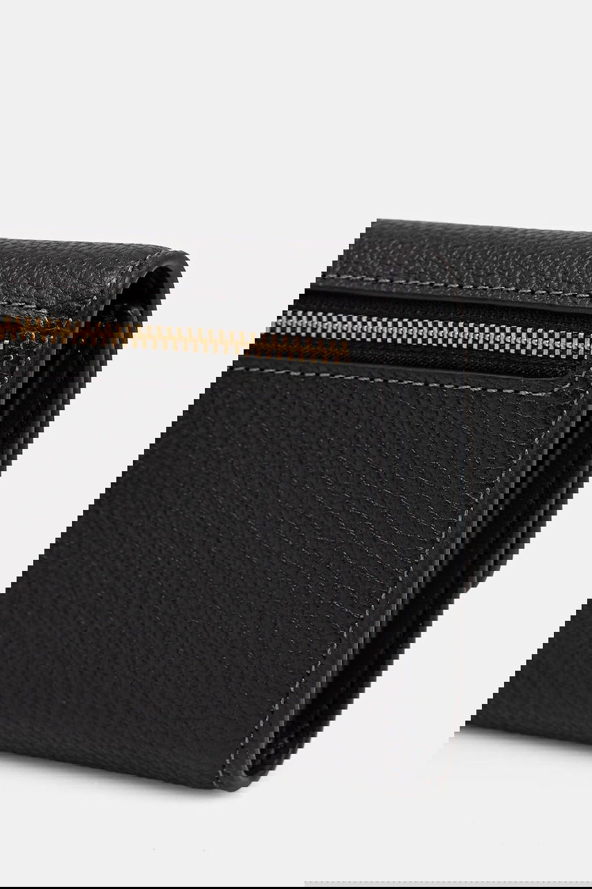 Peňaženka Coach Pebbled Leather Mini Flap Wallet Čierna | CAO13, 1