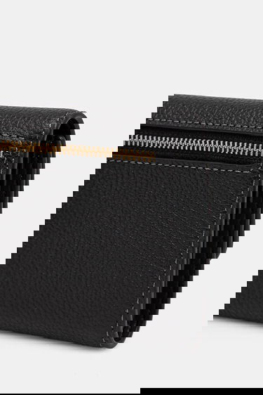 Peňaženka Coach Pebbled Leather Mini Flap Wallet Čierna | CAO13, 1