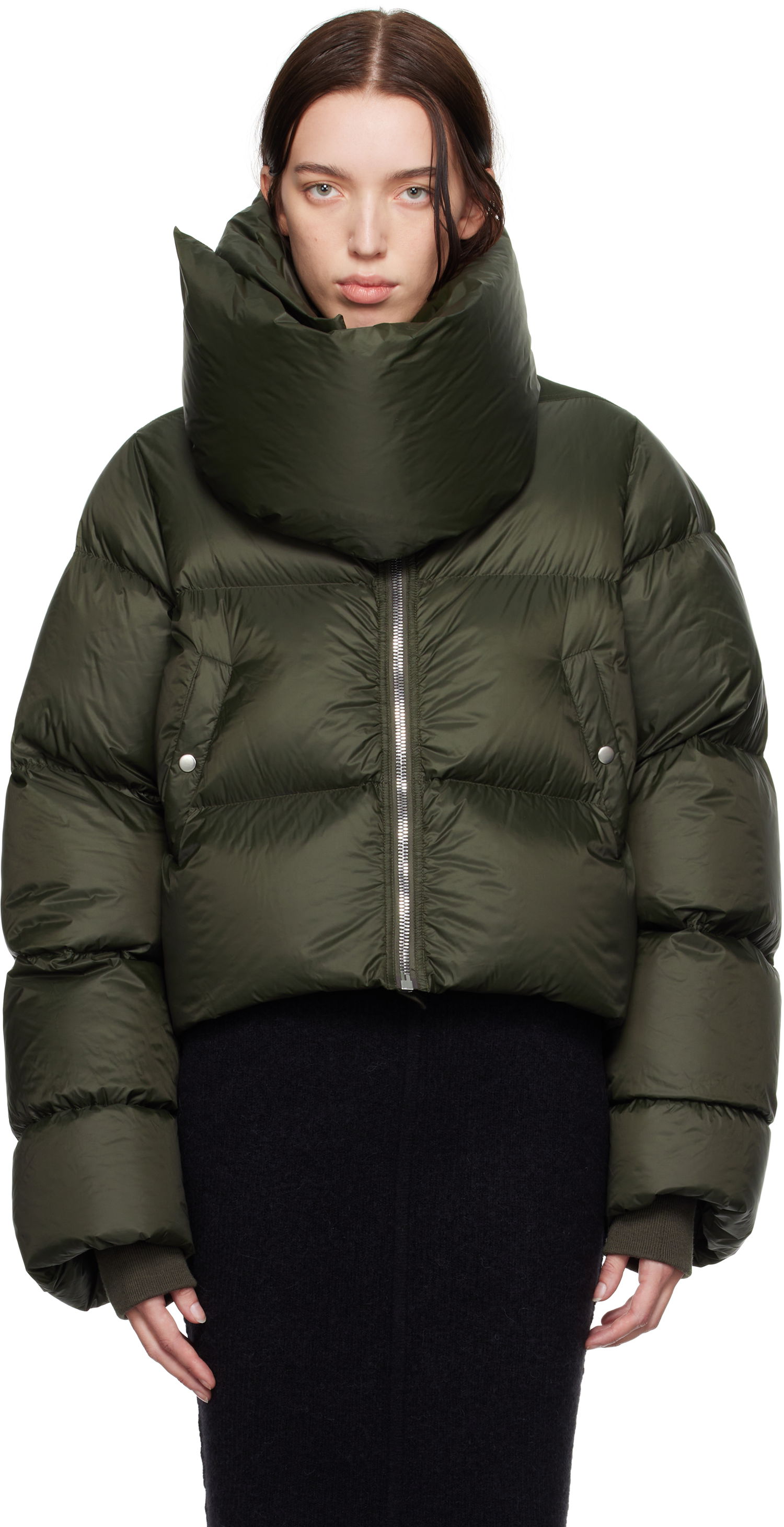Prešívaná bunda Rick Owens Funnel Neck Down Zelené | RO02D3774 NPD3, 0
