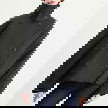 Bunda Samsoe Samsoe Sarivo Double-Breasted Ribbed Collar Jacket Čierna | F25400027-CLR000021, 2