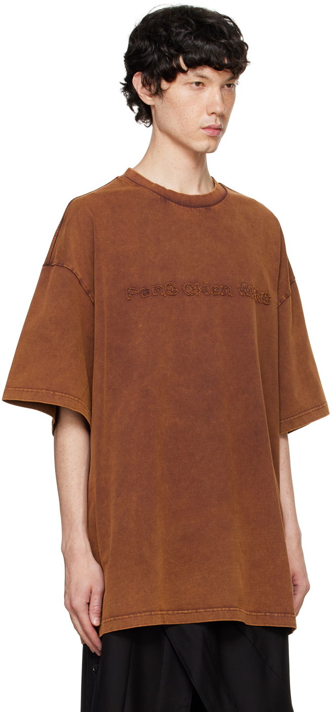 Tričko Feng Chen Wang Feng Chen Wang Washed Logo T-Shirt Hnedá | FUF18TS07, 1