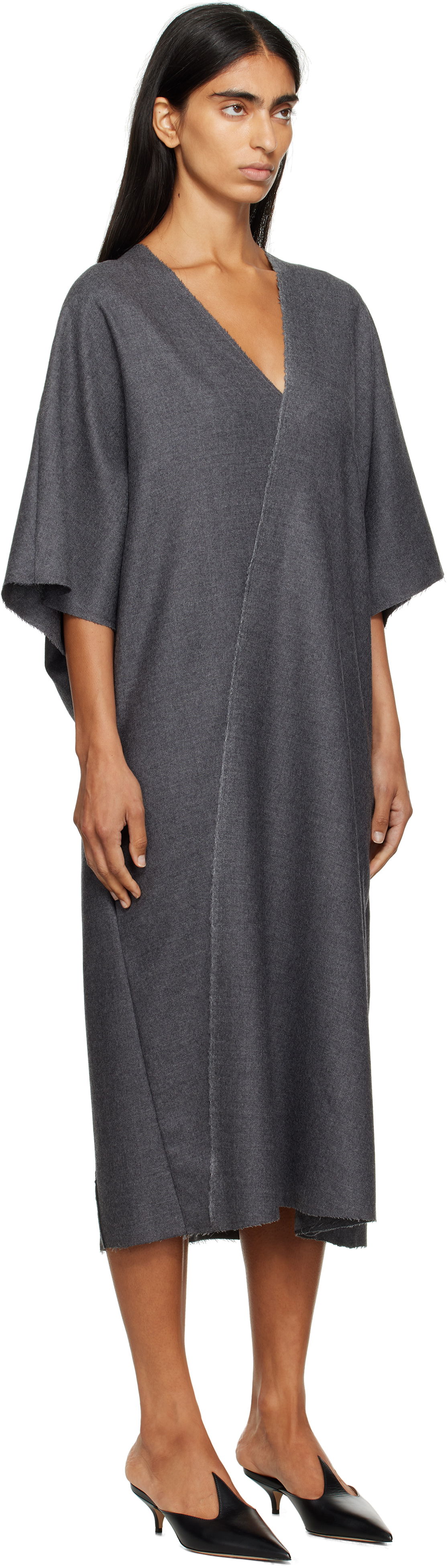 Šaty Maison Margiela MM6 Maison Margiela Raw Edge Midi Dress Šedá | S52DD0066 M35466, 1