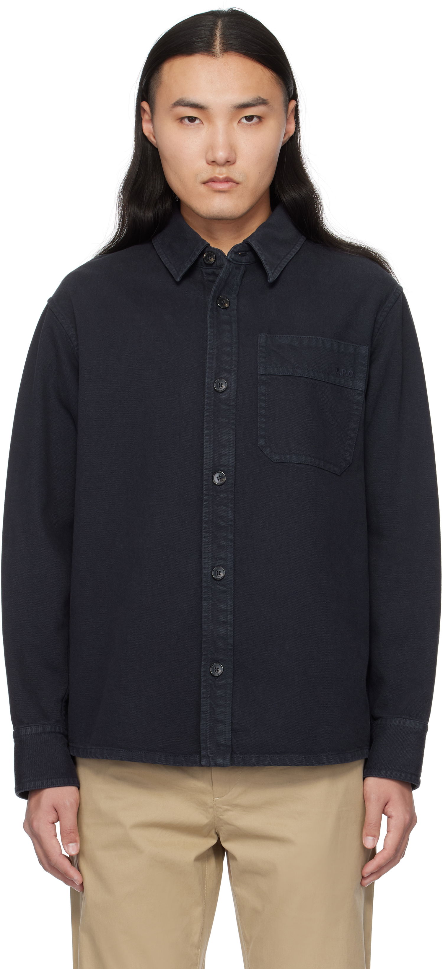 Košeľa A.P.C. Chest Pocket Overshirt Navy | COGZV-H02918, 0