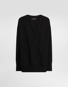 Cashmere Blend Double-breasted V-neck Cardigan with Pockets