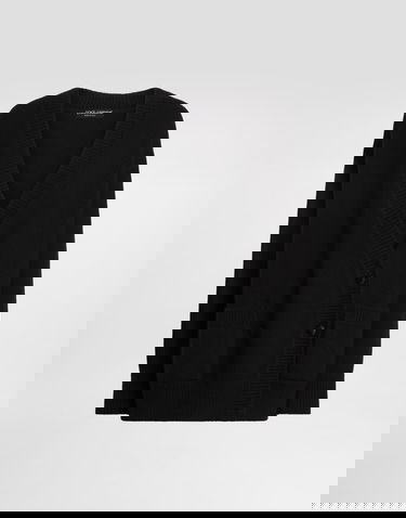 Sveter Dolce & Gabbana Cashmere Blend Double-breasted V-neck Cardigan with Pockets Čierna | FXVB1TJGMAWN0021, 0