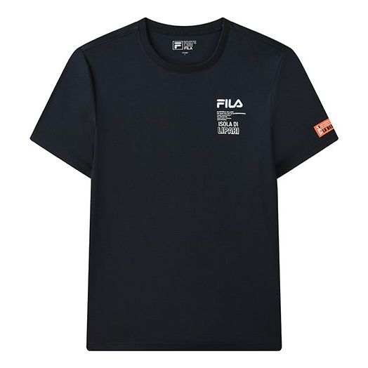 Tričko FILA Alphabet Print Short Sleeve T-Shirt Čierna | F11M128117F-NV