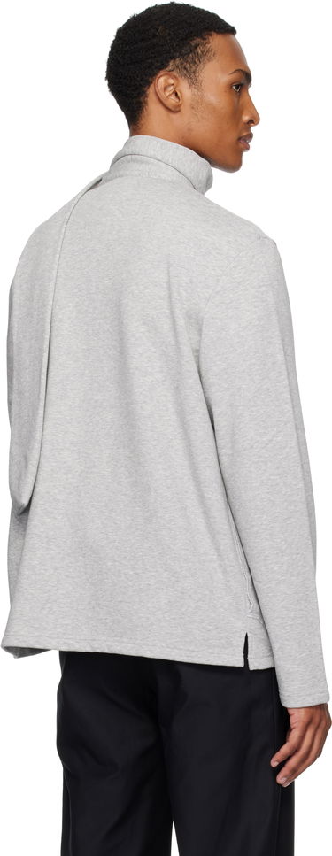 Mikina Maison Margiela MM6 Maison Margiela Long Sleeve Sweatshirt with Attached Scarf Šedá | SH0NH0015 M25013, 2
