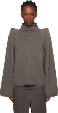 Concordians Con Ribbed Knit Structured Shoulder Turtleneck