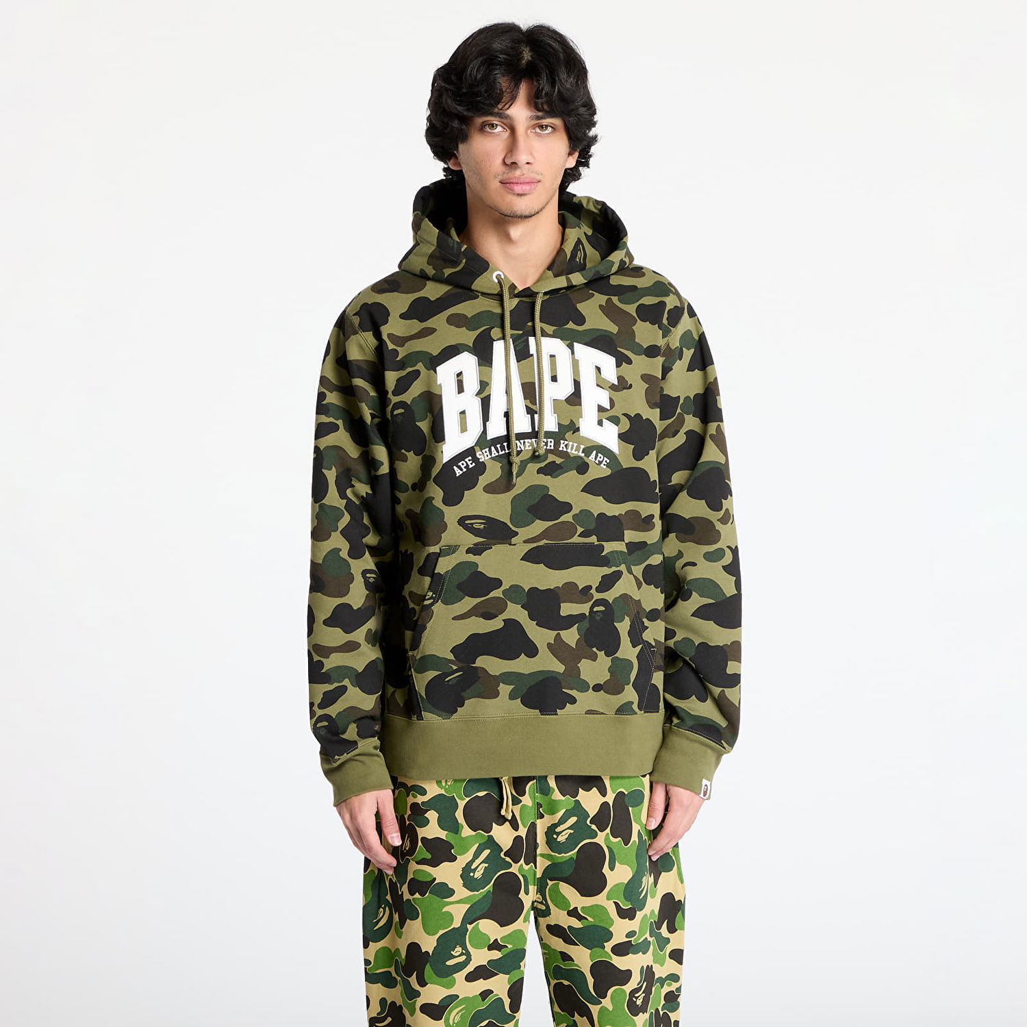 Mikina BAPE Camo Pullover Hoodie Zelené | 001PPK801008M GRN, 0