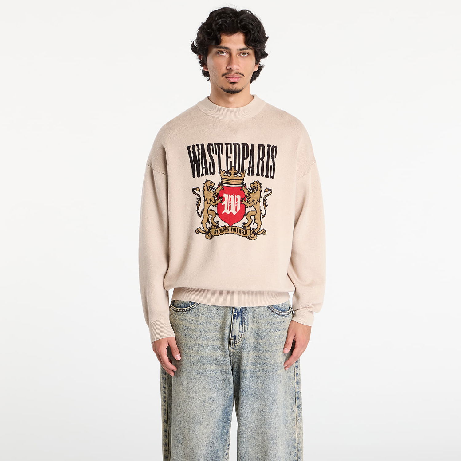 Sveter Wasted Paris Wasted Paris M Crest Sweater Béžová | WP_000291, 0