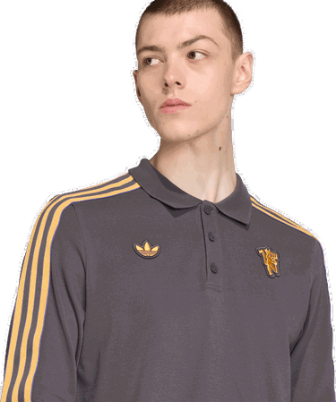 Polo tričko adidas Originals Manchester United Icon Long Sleeve Polo Shirt Šedá | jn2822, 3