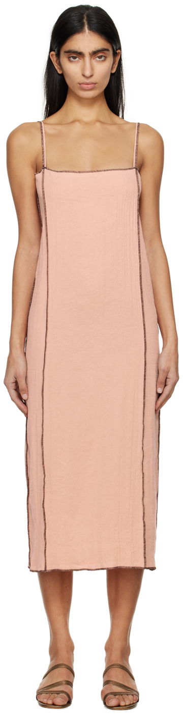 Šaty Baserange Maxi Linen Dress Ružová | DRSKS-LC-SP24, 0