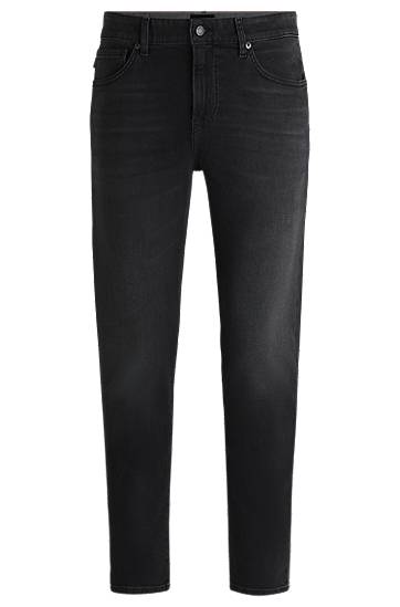 Džínsy BOSS Tapered-Fit Comfort-Stretch Jeans Čierna | 50536502, 0