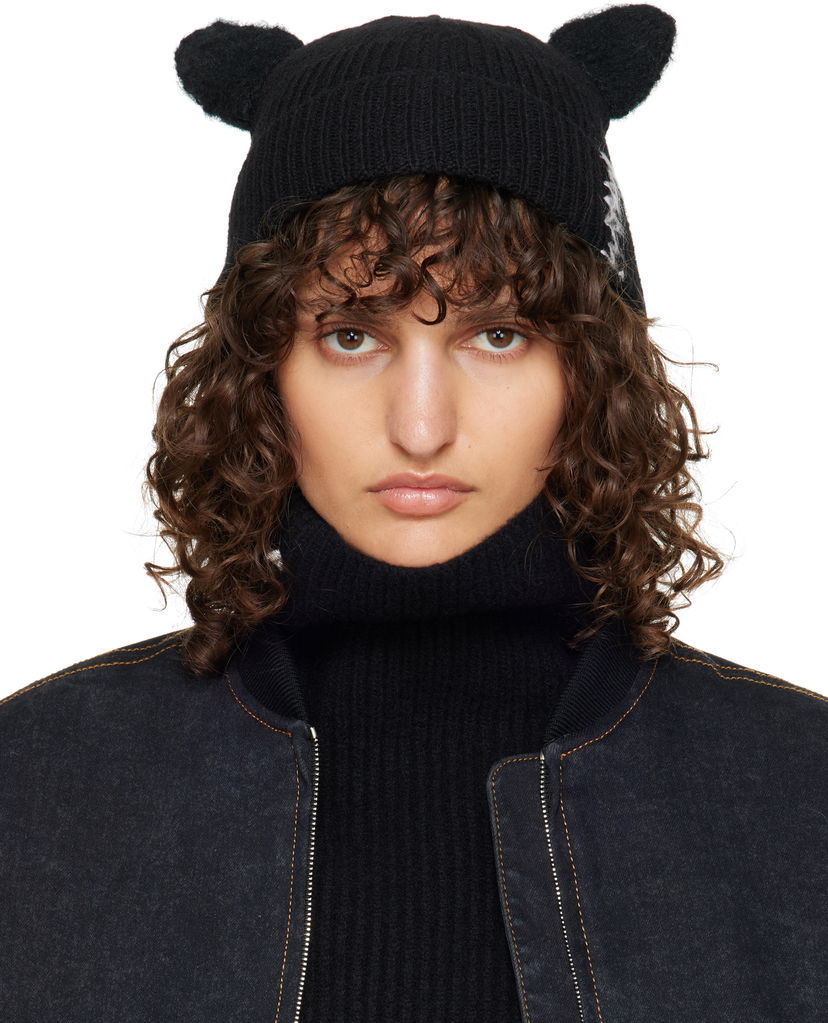 Kulicha Marni Wool & Mohair Ears Beanie Čierna | CLZC0154Q0 UFH948