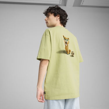 Tričko Puma GRAPHICS The Cat T-Shirt Zelené | 629411_37, 3